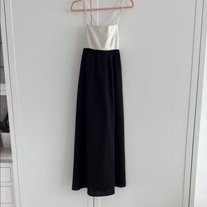 Linen Black and White Maxi Dress